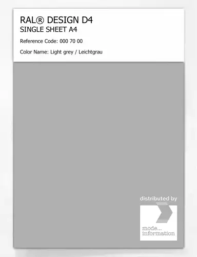 Artikelbild des Artikels “RAL® DESIGN D4 SINGLE SHEET A4 000 70 00 Light grey / Leichtgrau “