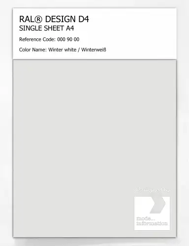 Artikelbild des Artikels “RAL® DESIGN D4 SINGLE SHEET A4 000 90 00 Winter white / Winterweiß “