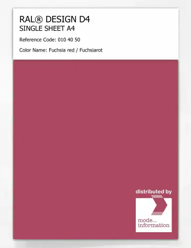 Artikelbild des Artikels “RAL® DESIGN D4 SINGLE SHEET A4 010 40 50 Fuchsia red / Fuchsiarot “