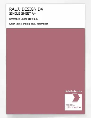 Artikelbild des Artikels “RAL® DESIGN D4 SINGLE SHEET A4 010 50 30 Marble red / Marmorrot “