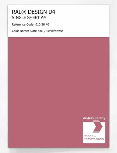 Artikelbild des Artikels “RAL® DESIGN D4 SINGLE SHEET A4 010 50 40 Slate pink / Schieferrosa “