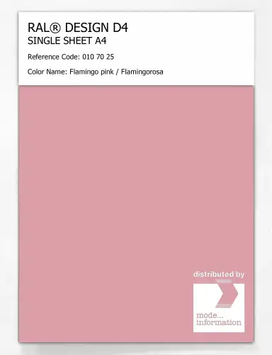 Artikelbild des Artikels “RAL® DESIGN D4 SINGLE SHEET A4 010 70 25 Flamingo pink / Flamingorosa “