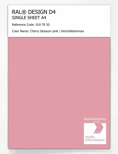 Artikelbild des Artikels “RAL® DESIGN D4 SINGLE SHEET A4 010 70 30 Cherry blossom pink / Kirschblütenrosa “
