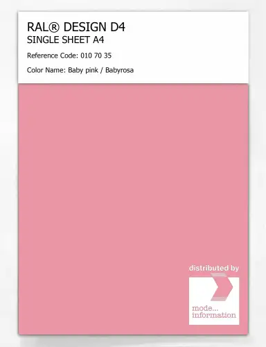 Artikelbild des Artikels “RAL® DESIGN D4 SINGLE SHEET A4 010 70 35 Baby pink / Babyrosa “