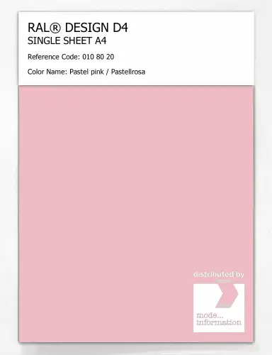 Artikelbild des Artikels “RAL® DESIGN D4 SINGLE SHEET A4 010 80 20 Pastel pink / Pastellrosa “
