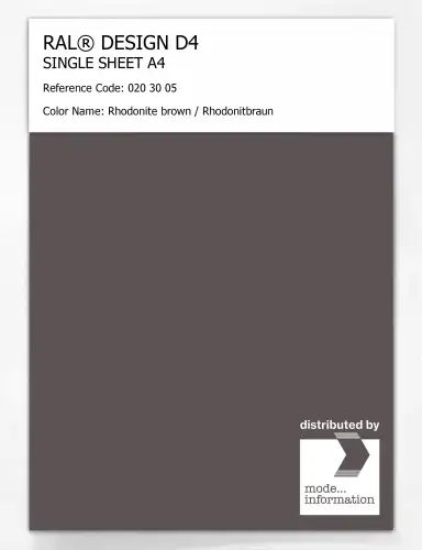 Artikelbild des Artikels “RAL® DESIGN D4 SINGLE SHEET A4 020 30 05 Rhodonite brown / Rhodonitbraun “