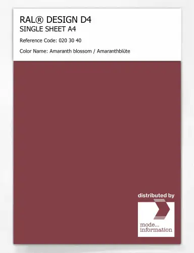 Artikelbild des Artikels “RAL® DESIGN D4 SINGLE SHEET A4 020 30 40 Amaranth blossom / Amaranthblüte “
