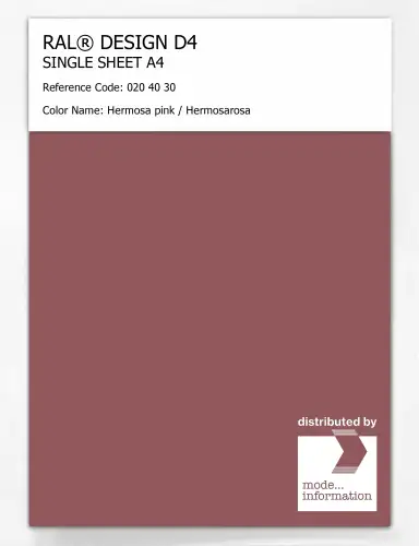 Artikelbild des Artikels “RAL® DESIGN D4 SINGLE SHEET A4 020 40 30 Hermosa pink / Hermosarosa “