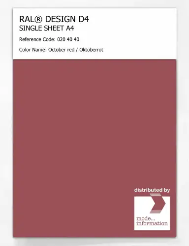 Artikelbild des Artikels “RAL® DESIGN D4 SINGLE SHEET A4 020 40 40 October red / Oktoberrot “