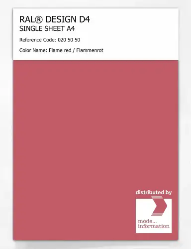 Artikelbild des Artikels “RAL® DESIGN D4 SINGLE SHEET A4 020 50 50 Flame red / Flammenrot “
