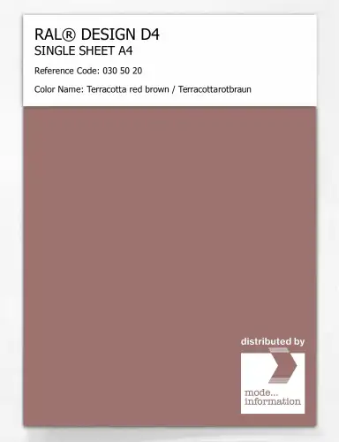 Artikelbild des Artikels “RAL® DESIGN D4 SINGLE SHEET A4 030 50 20 Terracotta red brown / Terracottarotbraun “
