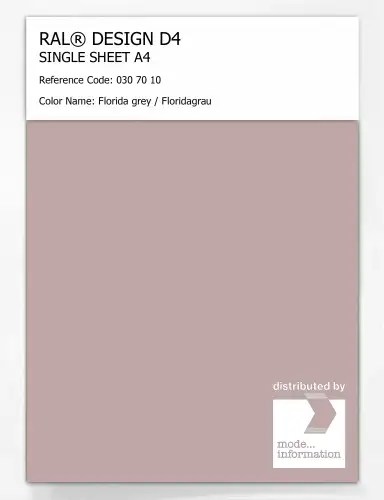 Artikelbild des Artikels “RAL® DESIGN D4 SINGLE SHEET A4 030 70 10 Florida grey / Floridagrau “