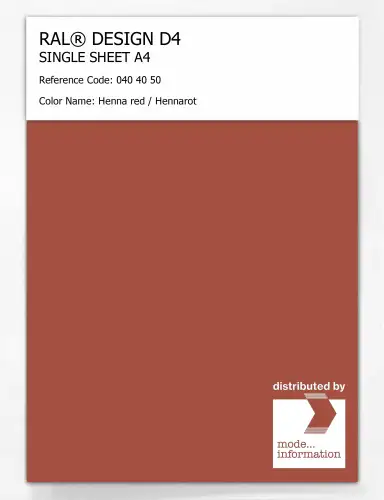 Artikelbild des Artikels “RAL® DESIGN D4 SINGLE SHEET A4 040 40 50 Henna red / Hennarot “