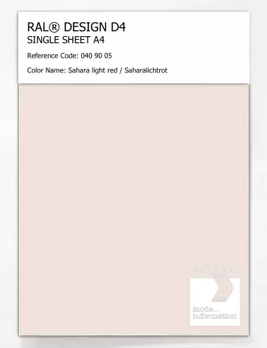 Artikelbild des Artikels “RAL® DESIGN D4 SINGLE SHEET A4 040 90 05 Sahara light red / Saharalichtrot “