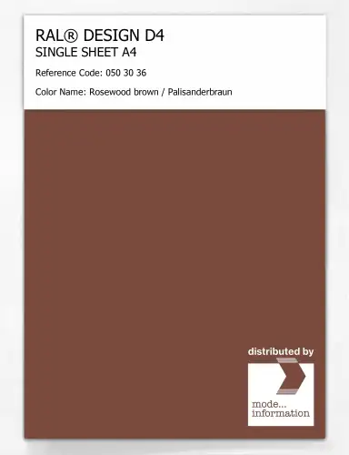 Artikelbild des Artikels “RAL® DESIGN D4 SINGLE SHEET A4 050 30 36 Rosewood brown / Palisanderbraun “