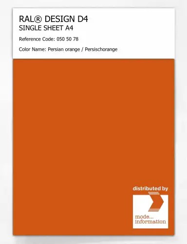 Artikelbild des Artikels “RAL® DESIGN D4 SINGLE SHEET A4 050 50 78 Persian orange / Persischorange “