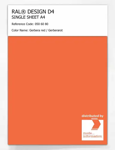 Artikelbild des Artikels “RAL® DESIGN D4 SINGLE SHEET A4 050 60 80 Gerbera red / Gerberarot “