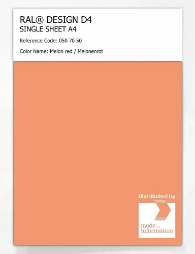Artikelbild des Artikels “RAL® DESIGN D4 SINGLE SHEET A4 050 70 50 Melon red / Melonenrot “