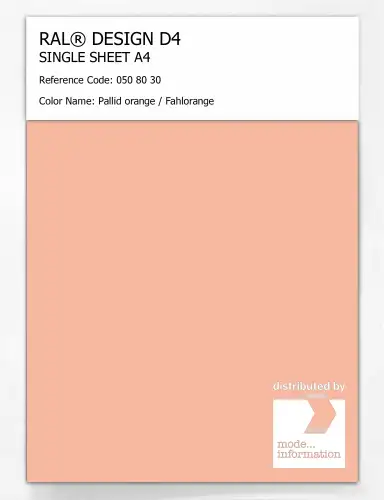 Artikelbild des Artikels “RAL® DESIGN D4 SINGLE SHEET A4 050 80 30 Pallid orange / Fahlorange “