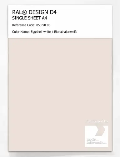 Artikelbild des Artikels “RAL® DESIGN D4 SINGLE SHEET A4 050 90 05 Eggshell white / Eierschalenweiß “