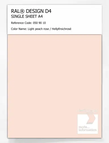 Artikelbild des Artikels “RAL® DESIGN D4 SINGLE SHEET A4 050 90 10 Light peach rose / Hellpfirsichrosé “