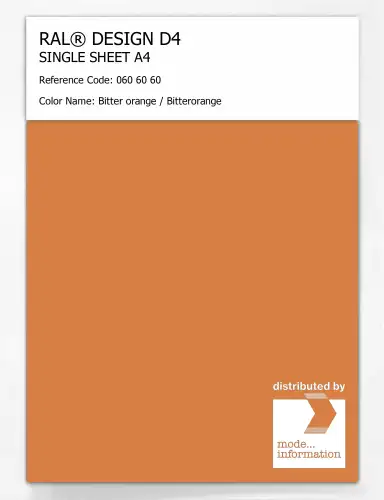 Artikelbild des Artikels “RAL® DESIGN D4 SINGLE SHEET A4 060 60 60 Bitter orange / Bitterorange “