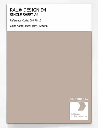 Artikelbild des Artikels “RAL® DESIGN D4 SINGLE SHEET A4 060 70 10 Putty grey / Kittgrau “