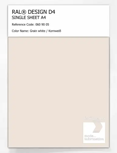 Artikelbild des Artikels “RAL® DESIGN D4 SINGLE SHEET A4 060 90 05 Grain white / Kornweiß “
