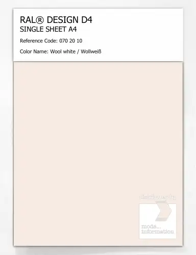 Artikelbild des Artikels “RAL® DESIGN D4 SINGLE SHEET A4 070 20 10 Wool white / Wollweiß “