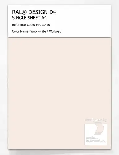 Artikelbild des Artikels “RAL® DESIGN D4 SINGLE SHEET A4 070 30 10 Wool white / Wollweiß “