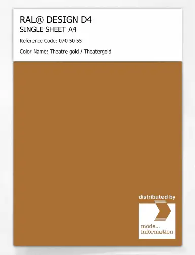 Artikelbild des Artikels “RAL® DESIGN D4 SINGLE SHEET A4 070 50 55 Theatre gold / Theatergold “
