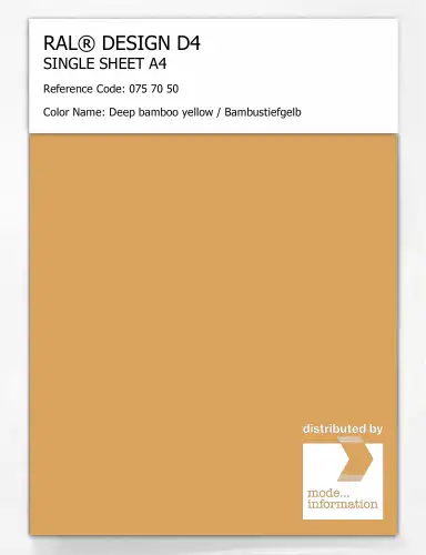 Artikelbild des Artikels “RAL® DESIGN D4 SINGLE SHEET A4 075 70 50 Deep bamboo yellow / Bambustiefgelb “