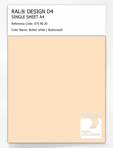 Artikelbild des Artikels “RAL® DESIGN D4 SINGLE SHEET A4 075 90 20 Butter white / Butterweiß “