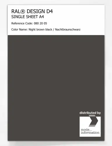 Artikelbild des Artikels “RAL® DESIGN D4 SINGLE SHEET A4 080 20 05 Night brown black / Nachtbraunschwarz “
