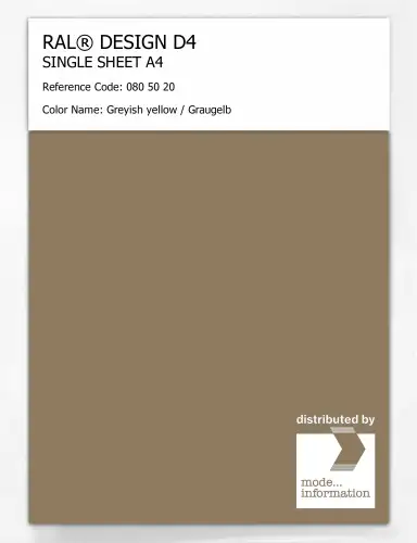 Artikelbild des Artikels “RAL® DESIGN D4 SINGLE SHEET A4 080 50 20 Greyish yellow / Graugelb “