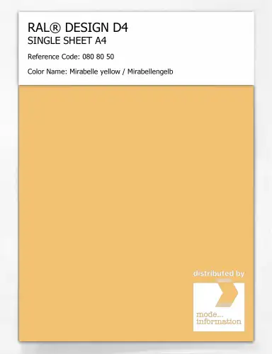 Artikelbild des Artikels “RAL® DESIGN D4 SINGLE SHEET A4 080 80 50 Mirabelle yellow / Mirabellengelb “