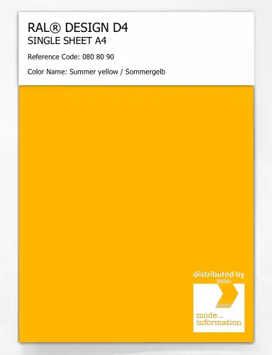 Artikelbild des Artikels “RAL® DESIGN D4 SINGLE SHEET A4 080 80 90 Summer yellow / Sommergelb “