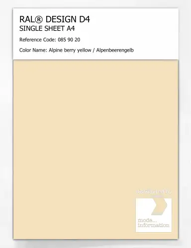 Artikelbild des Artikels “RAL® DESIGN D4 SINGLE SHEET A4 085 90 20 Alpine berry yellow / Alpenbeerengelb “
