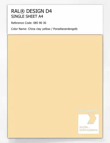 Artikelbild des Artikels “RAL® DESIGN D4 SINGLE SHEET A4 085 90 30 China clay yellow / Porzellanerdengelb “