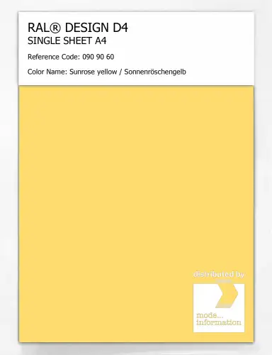 Artikelbild des Artikels “RAL® DESIGN D4 SINGLE SHEET A4 090 90 60 Sunrose yellow / Sonnenröschengelb “