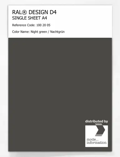 Artikelbild des Artikels “RAL® DESIGN D4 SINGLE SHEET A4 100 20 05 Night green / Nachtgrün “