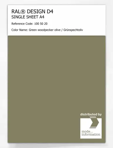 Artikelbild des Artikels “RAL® DESIGN D4 SINGLE SHEET A4 100 50 20 Green woodpecker olive / Grünspechtoliv “