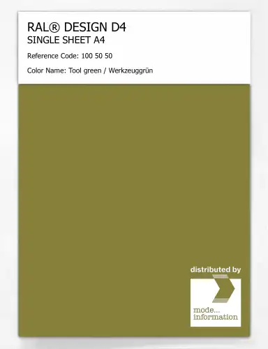 Artikelbild des Artikels “RAL® DESIGN D4 SINGLE SHEET A4 100 50 50 Tool green / Werkzeuggrün “