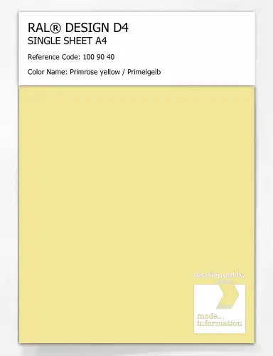 Artikelbild des Artikels “RAL® DESIGN D4 SINGLE SHEET A4 100 90 40 Primrose yellow / Primelgelb “