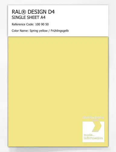 Artikelbild des Artikels “RAL® DESIGN D4 SINGLE SHEET A4 100 90 50 Spring yellow / Frühlingsgelb “