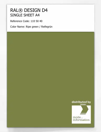 Artikelbild des Artikels “RAL® DESIGN D4 SINGLE SHEET A4 110 50 40 Ripe green / Reifegrün “