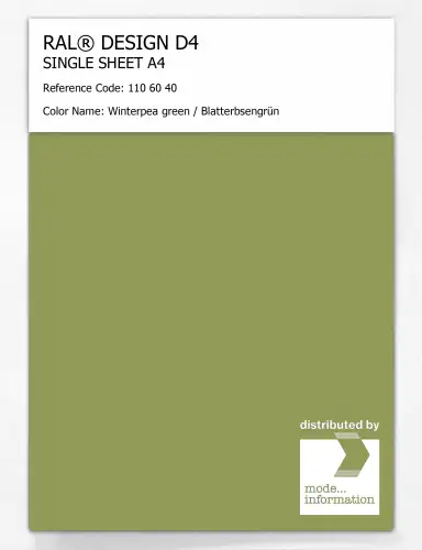 Artikelbild des Artikels “RAL® DESIGN D4 SINGLE SHEET A4 110 60 40 Winterpea green / Blatterbsengrün “