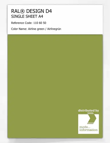 Artikelbild des Artikels “RAL® DESIGN D4 SINGLE SHEET A4 110 60 50 Airline green / Airlinegrün “