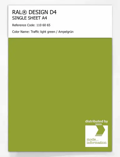 Artikelbild des Artikels “RAL® DESIGN D4 SINGLE SHEET A4 110 60 65 Traffic light green / Ampelgrün “
