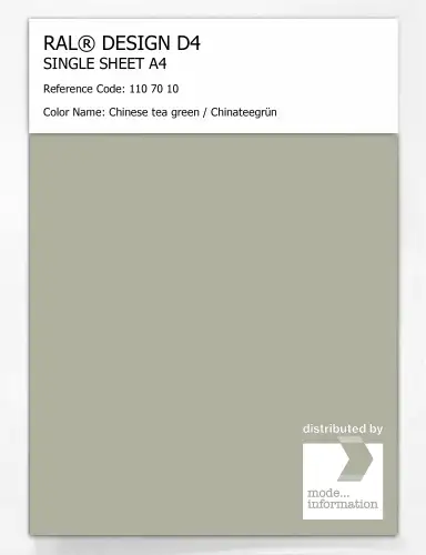 Artikelbild des Artikels “RAL® DESIGN D4 SINGLE SHEET A4 110 70 10 Chinese tea green / Chinateegrün “